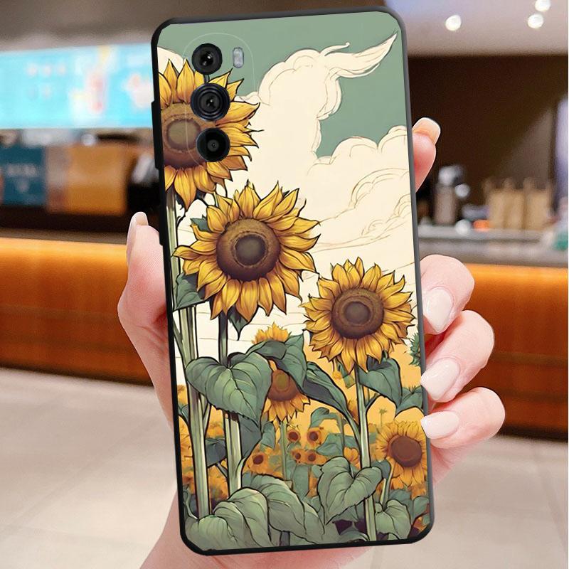 Sunflower Phone Case For Motorola Edge 60 50 40 Pro 60 50 40 30 Ultra Neo Fusion Moto G Play G Stylus G Carcasas