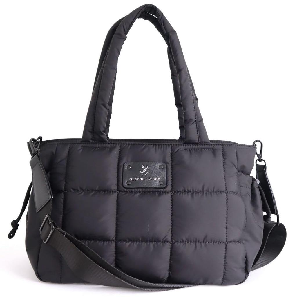 Grande Grace Women's Nylon Tote Bag, Black