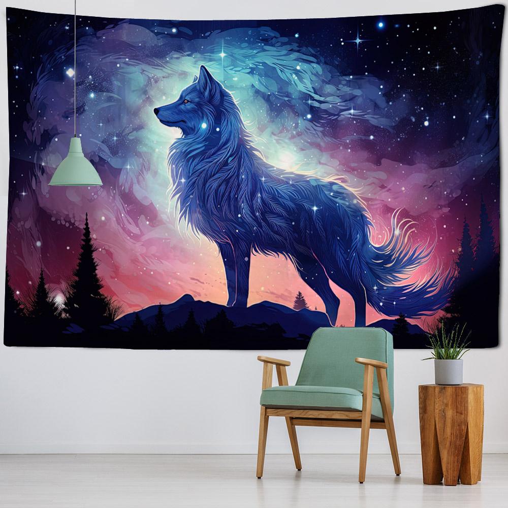 Animal Starry Sky Wall Tapestry Psychedelic Hippie Leopard Tiger Elk Bedroom Decoration Aesthetic Sofa Blanket Beach Towel