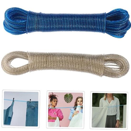 20M PVC Steel Wire Clothesline Portable Travel Lightweight Heavy Duty Indoor Outdoor