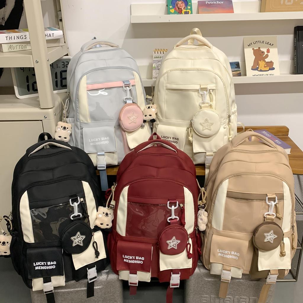 ZESU Women's Ita Bag, Large Capacity, Korean Style, PVC Backpack, Transparent, Perfect for Commuting, School, Elementary School, and High School