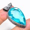 Natural Swiss Blue Topaz Gemstone 925 Sterling Silver Jewelry Pendant 1.85" AP-14012