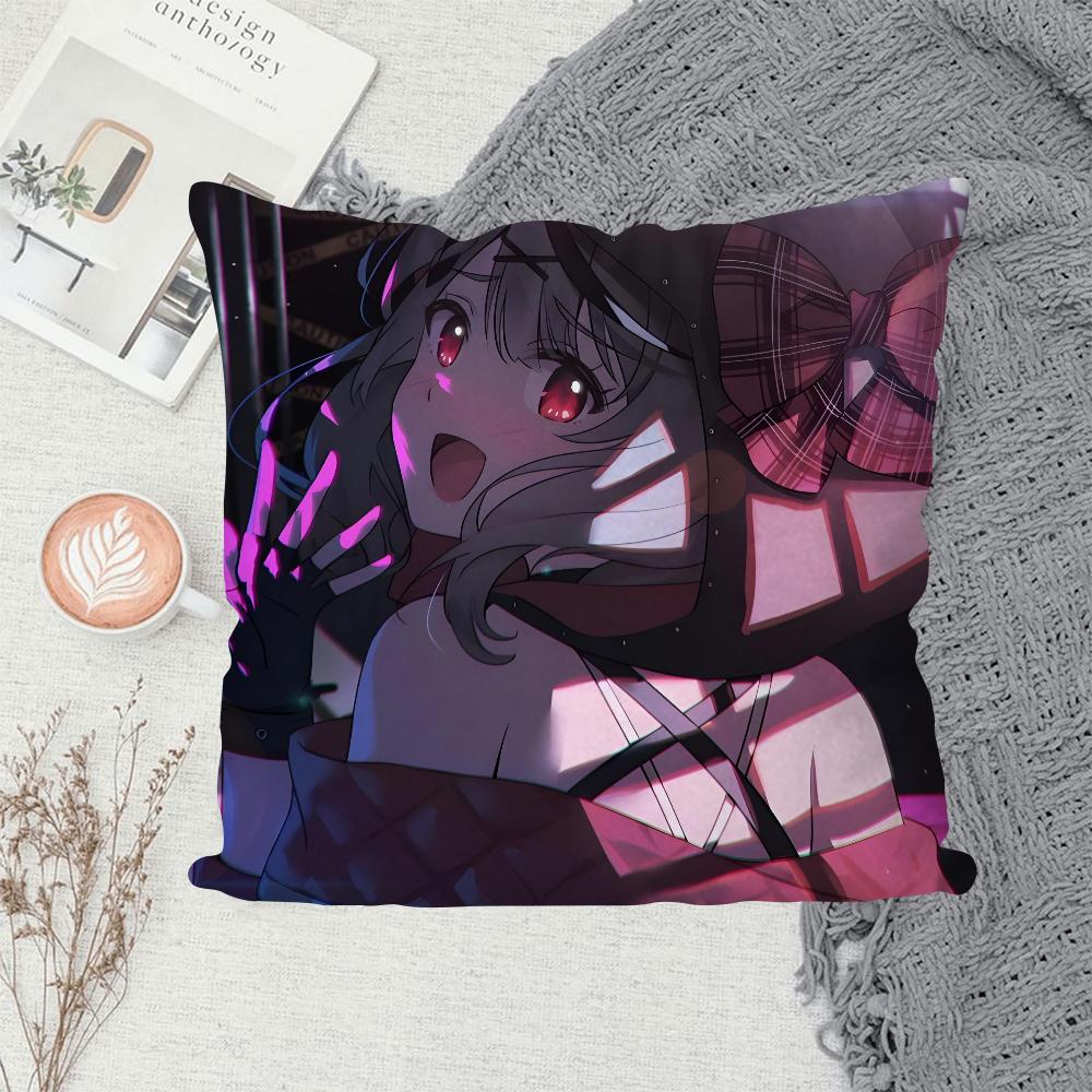 1PC Anime Girl Hololive Sakamata Chloe Game Pillow Case Sofa Decorative Home Double-sided Printing Short Plush Cushion Cover