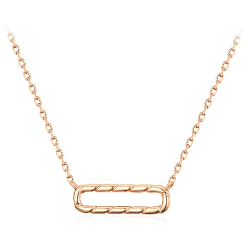 

Luxury Glossy Pendant Necklace For Women Fashion Geometry Rose Gold Color High Quality Daily Fine Jewelry