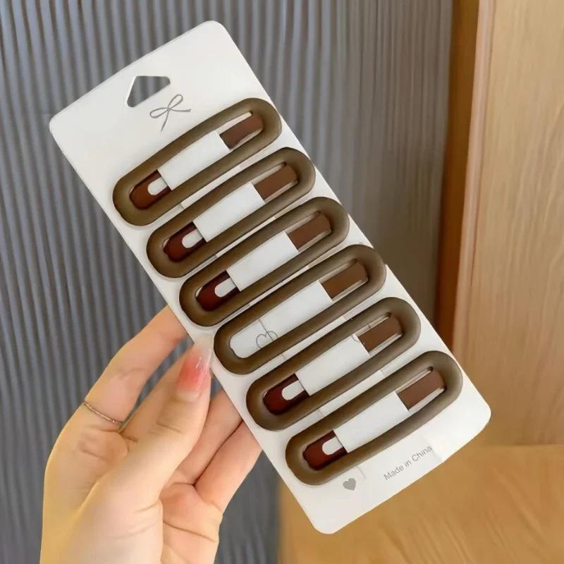 6pc Fashion Practical Versatile Morandi Color BB Hairpin Hair Side Clips for Girls Women Kids Childs Ladies Hair Accessories