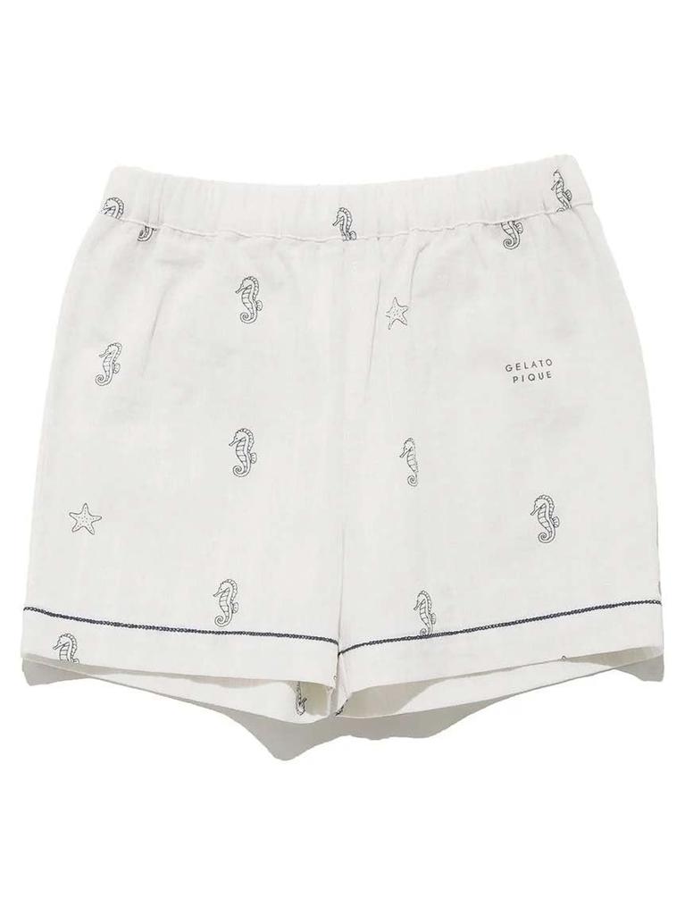 Gelato Pique Baby Seahorse Print Shorts PBFP242420 OWHT
