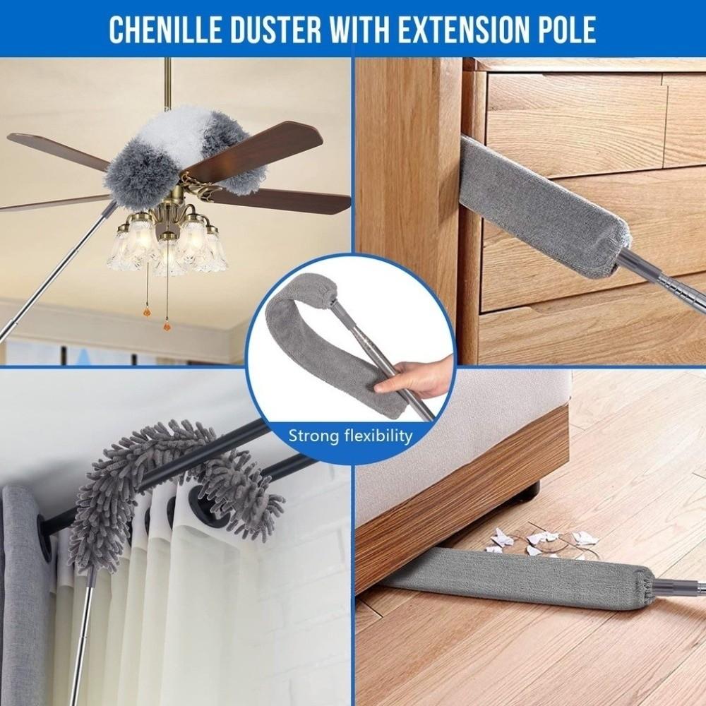 Dust Cleaning Ceiling Cleaning Cobweb Removal Telescopic Duster Microfiber Duster Kit Household