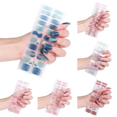 22 Stück selbstklebende Nagelfolien, Nagelgel-Lackstreifen, komplette Wraps, Nagellack-Aufkleber, Gel-Nagelstreifen, Gel-Nagel-Aufkleber