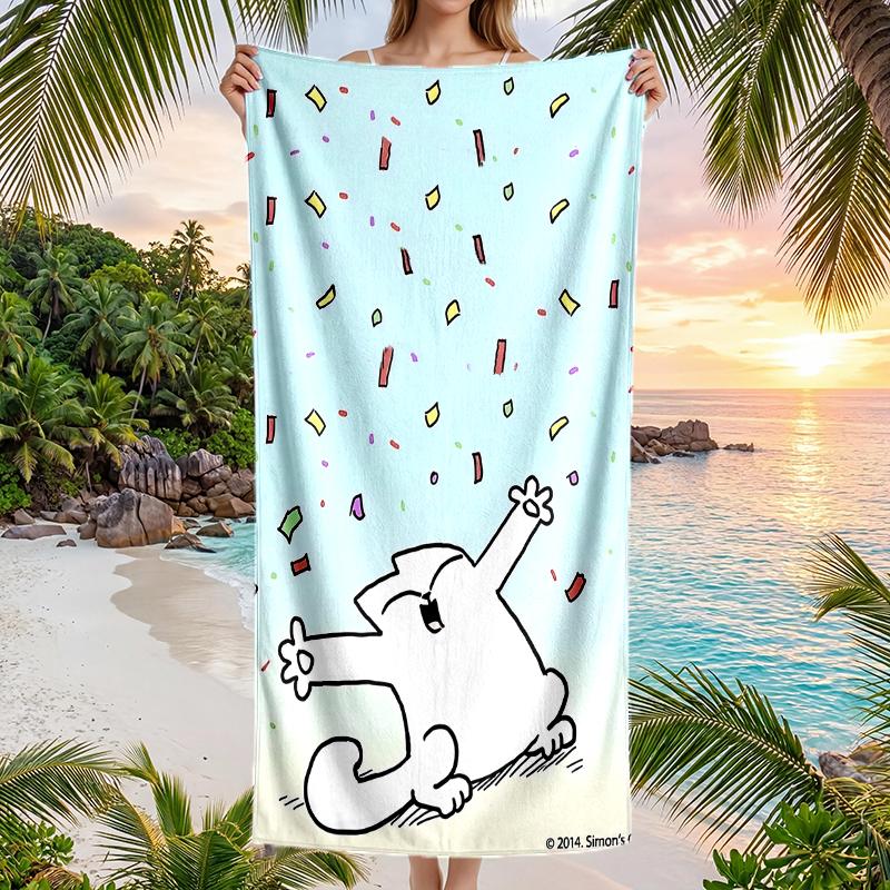 Simon'S Cat Fashion Beach Towel: Ideal for Summer Adventures Soft, absorbent and quick drying suitable for swimming and bathing