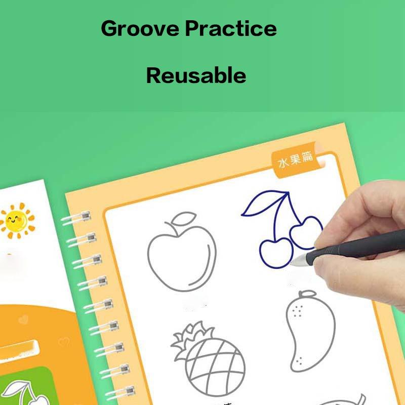 Magic Copybook Children'S Groove Drawing Book Kindergarten 3-8 Ages Children'S Drawing Basic Practice Groove  Book