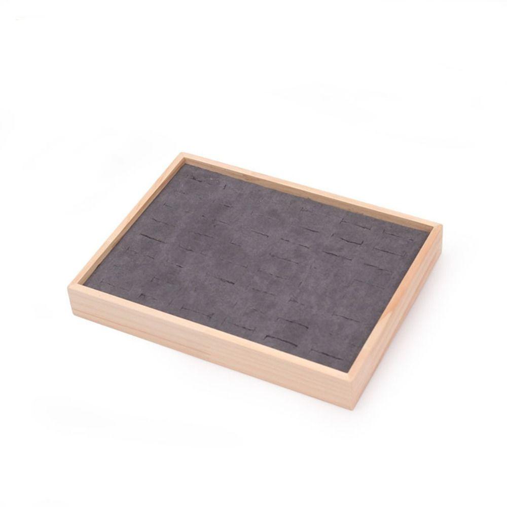 Velvet Wood Rings Tray 48 Grids Ring Earring Holder Earrings Display Tray  Jewelry Storage Box