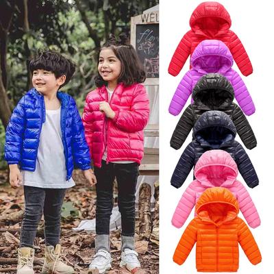 Winter Child Kids Solid Color Hoodie Zipper Coats Keep Warm Jacket Clothes