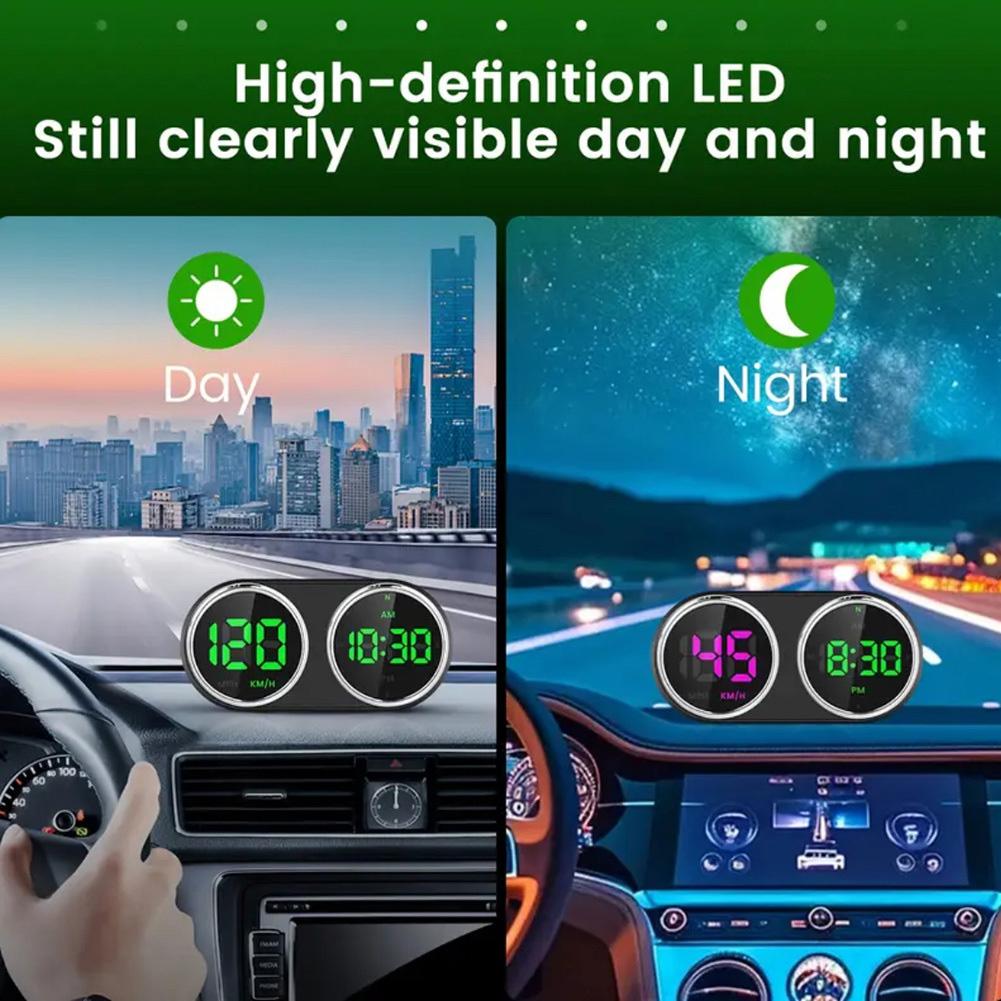 7-Farben HUD GPS-Tachometer Digitale Uhr mit Geschwindigkeitsüberschreitungsalarm KMH MPH