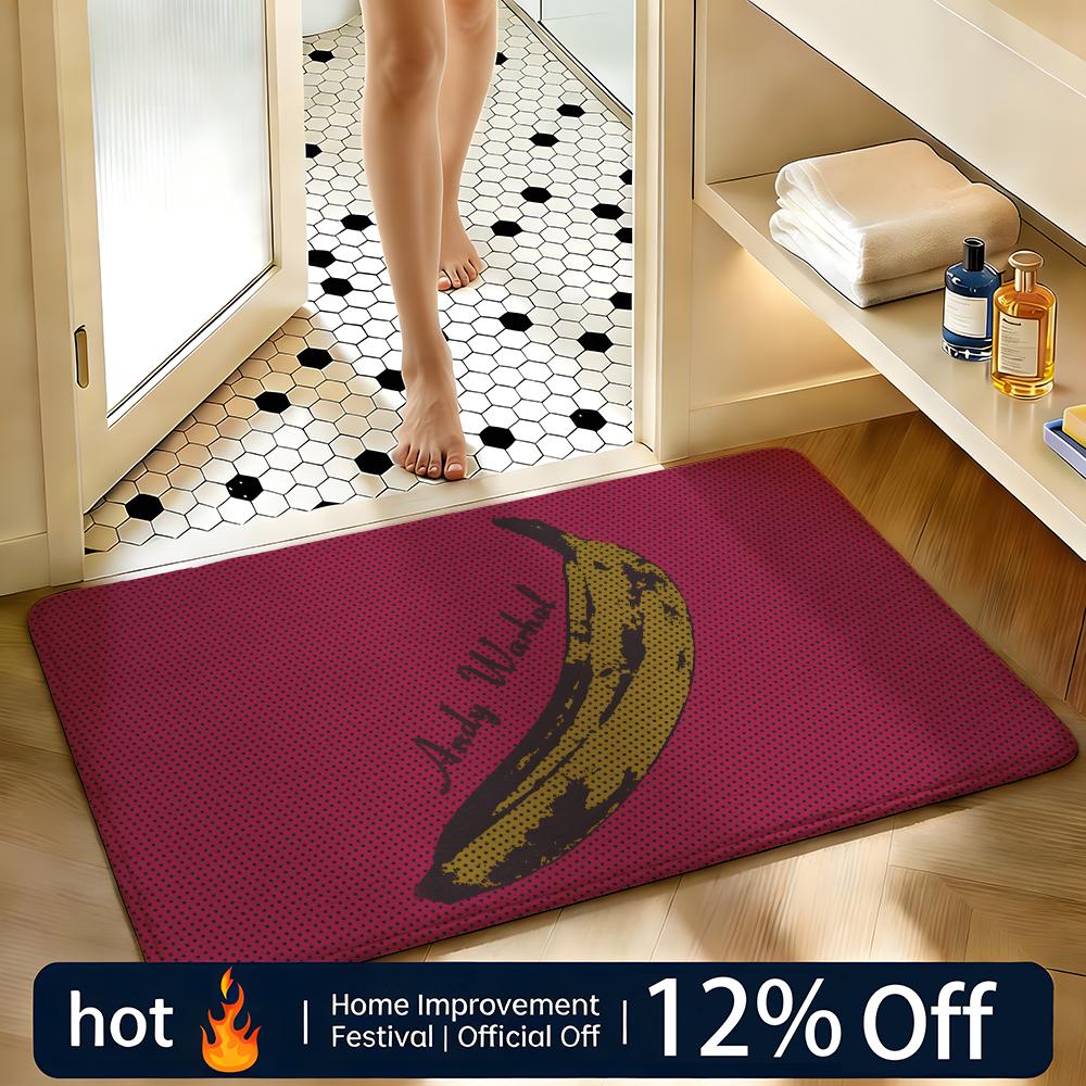 Soft Absorbent Non-Slip Rug Artist Andy Warhol Floor Mat Home Decor Doormat Bedroom Floor Mat Shower Carpet