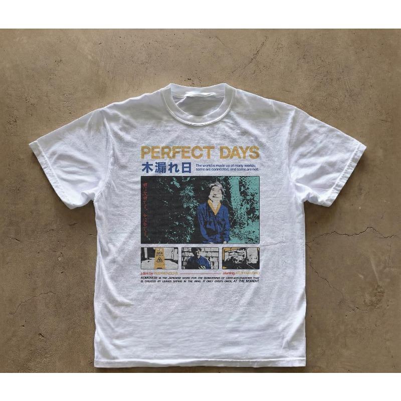 

Perfect Days Movie Poster T-Shirt Wim Wenders Japanese Streetwear Tee Summer Men s and Women s Loose and Breathable T-shirt Top 5XL різнокольоровий