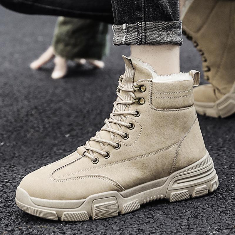 Pánské ležérní zimní sněhule Pánské módní tenisky Studentské boty s vysokým svrškem Venkovní vycházkové boty Populární pánské vulkanizované boty
