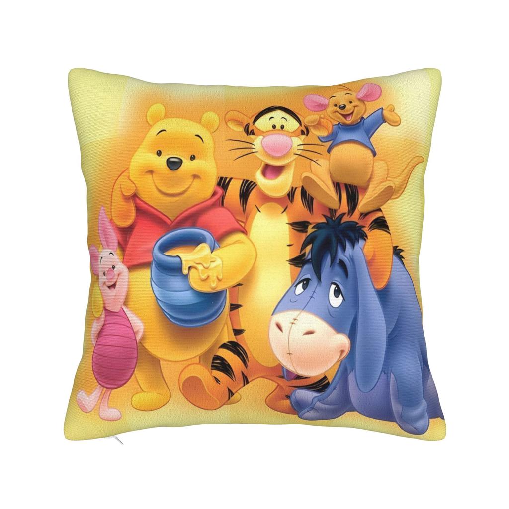 Winnie The Pooh Square Pillowcases Polyester Bed Car Cute Honey And Bee Cushion Case Cool Decor Throw Pillow Case 45*45