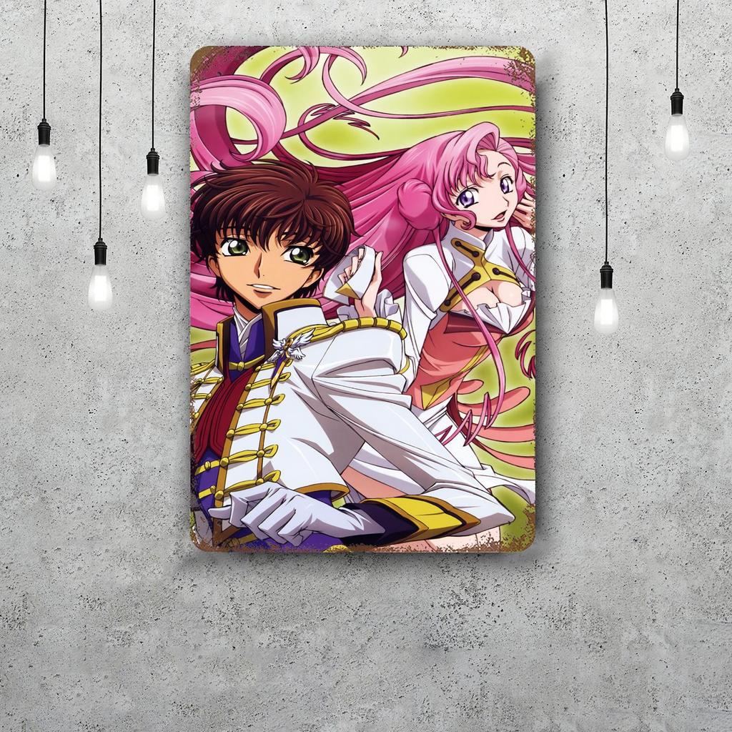 Code Geass Anime Vintage Metal Tin Signs Posters Decor Retro Metal Plaque Wall Art Decor for Garage Bar
