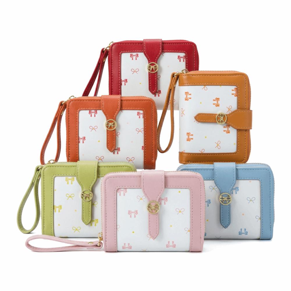 Cute Style Large Capacity Bow Wallet Durable Fashionable Bifold Wallet Multi-layer Coin Purse Daily