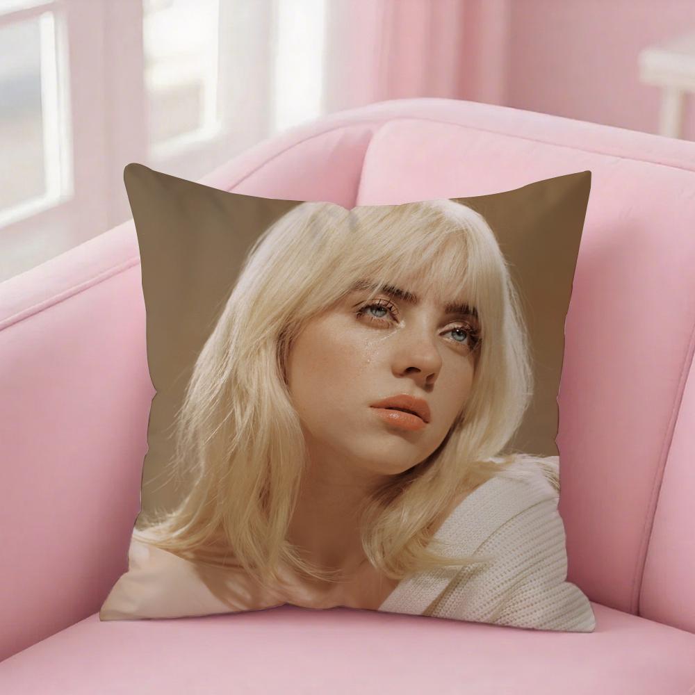 

Singer B-Billie-Girl E-eilish Pillow Case Cover Square Sofa with Pillow Case for Home Use 24x24Inch