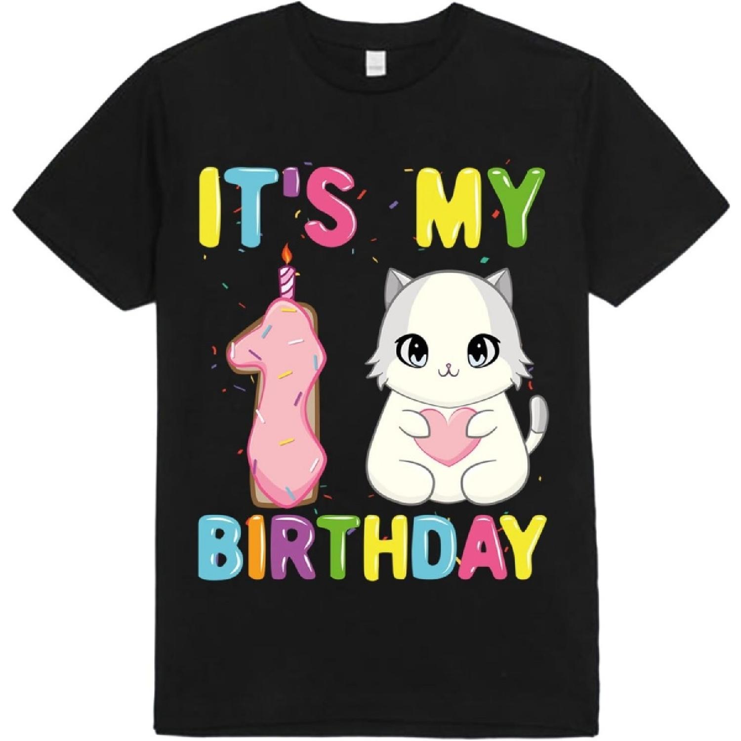 It s My 1st Birthday Girl 1 Year Old Ragdoll Cat T-Shirt Bodysuit Short Sleeve Long Sleeve for Kids Toddler Boys Girls 1 XXXXXL разноцветный