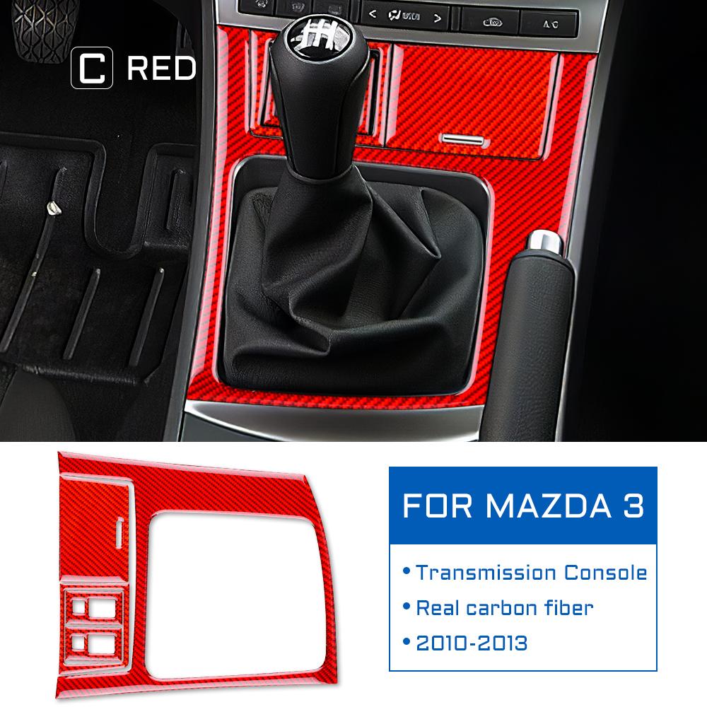 Forged Real Soft Carbon Fiber for Mazda 3 2010 2011 2012 2013 Accessories Car Gear Shift Frame Panel Cover Sticker Interior Trim