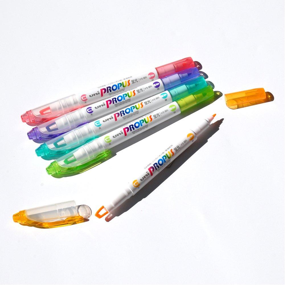 Uni Mitsubishi Pencil Window Soft 5 PUS102T5CS Pro-Pass Highlighter, Color, Colors,