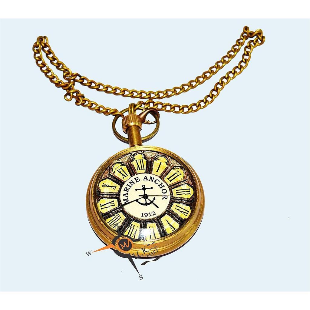 Montre de poche antique avec étui en cuir, cadeau vintage