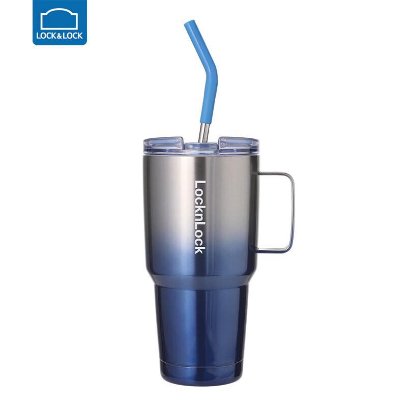 LocknLock Mirror Blue 800ml Dual-Drink Insulated Tumbler