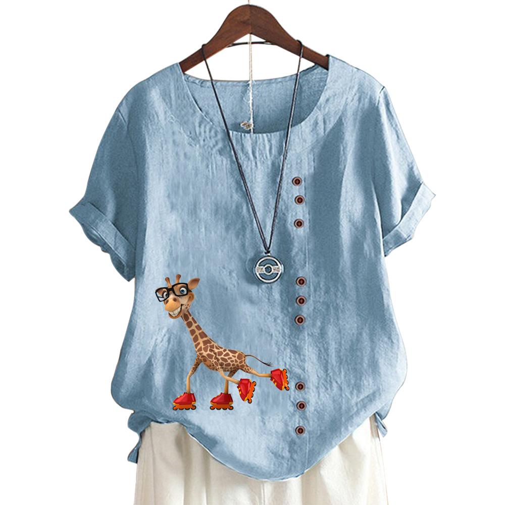 Женский повседневный хлопковый топ с короткими рукавами — фото 8