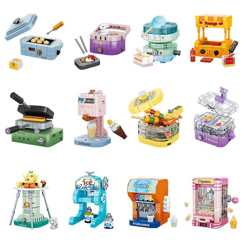 Mini Appliances Home Electrical Appliances Furniture Tv Assembly Ornament Toys Children Gift Model Building Block Bricks Sets
