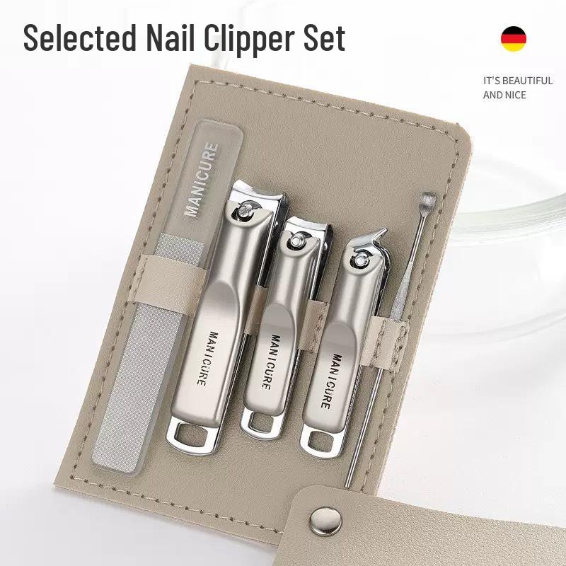 Stainless Steel Angled Nail Clipper Set - Manicure & Pedicure Beauty Tools