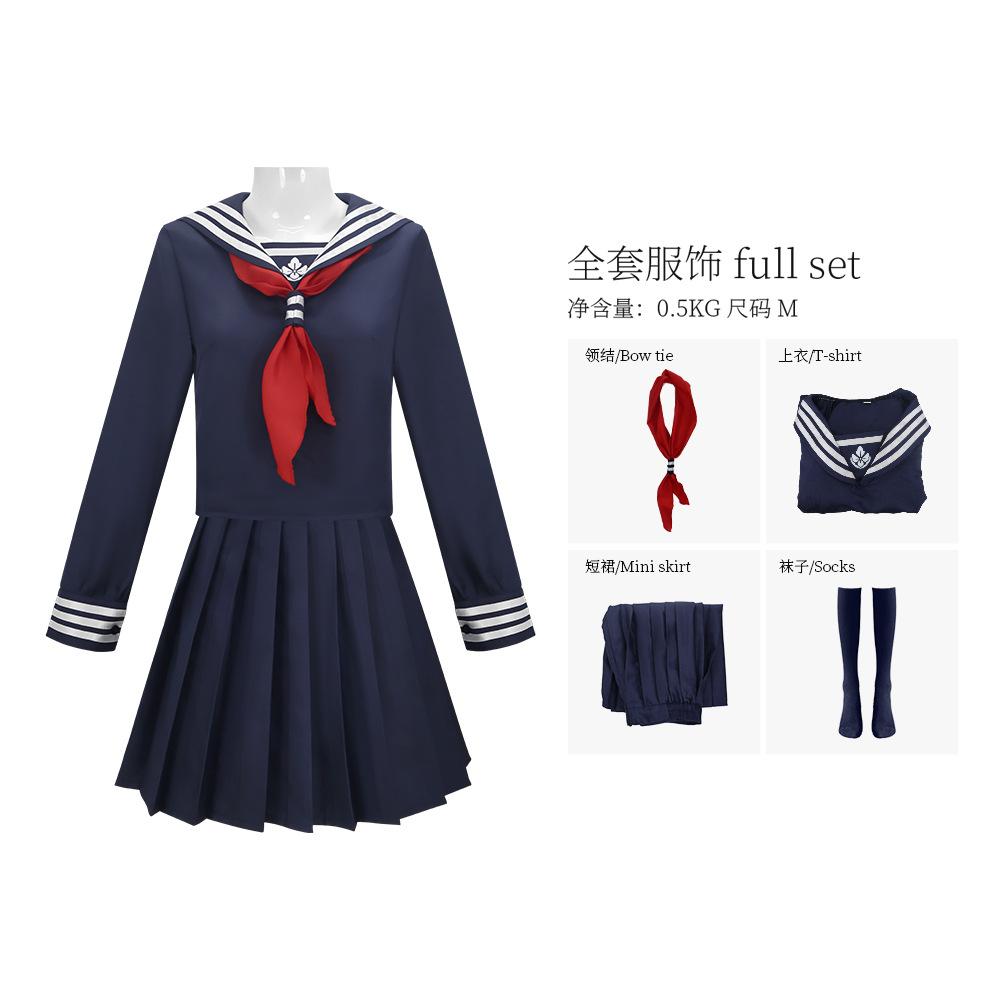 Game Hinako Shimizu Cosplay Costume Silent Women's School Jk Uniform Hill Navy Blue Sailor Suit Hallowen Carnival Party Outfit