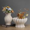 Ceramic Handicrafts Three-dimensional Pleats Petals Flower Vase Flower Arrangement Accessories Flowerpot Home Decoration