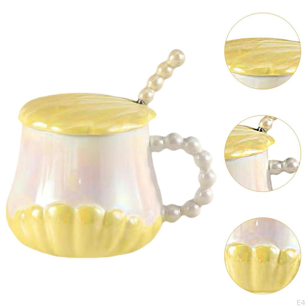 Seashell Ceramic Tea Cup Set with Cover