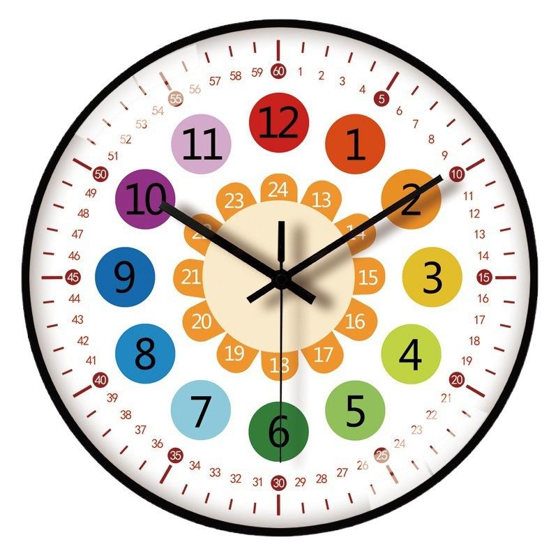 12-Inch 30Cm Creative Personalized Early Education Wall Clock Home Living Room Bedroom Children'S Room Decoration Clock Hanging Wall