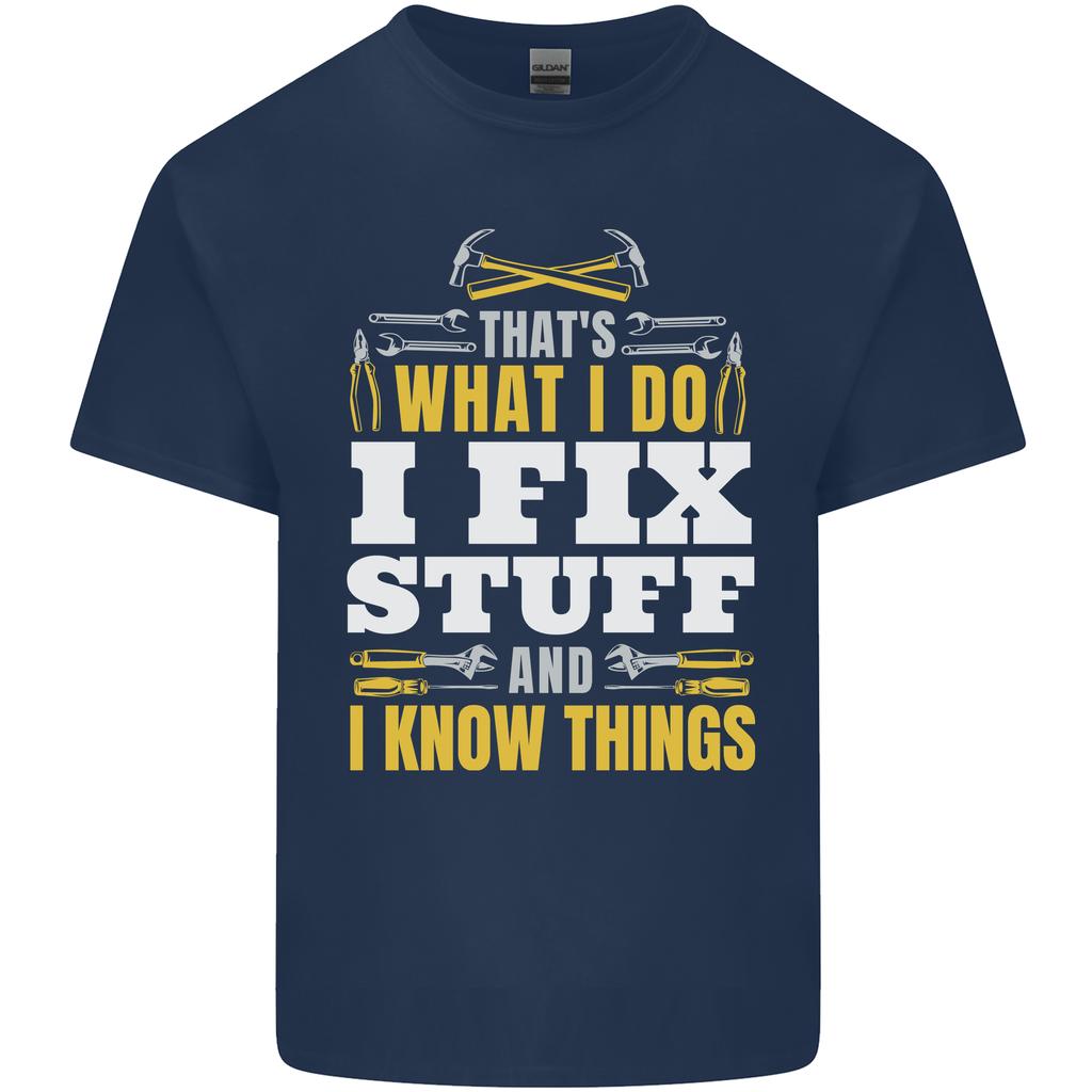 I Fix Stuff Funny Electrician Sparky Mechanic Unisexs Light Cotton TShirt