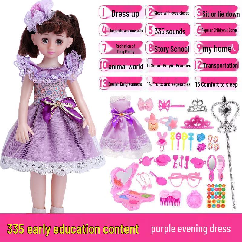 Conjunto de Boneca Inteligente Interativa com Roupas Trocáveis - Brinquedo de Princesa para Meninas, Presente de Aniversário Perfeito