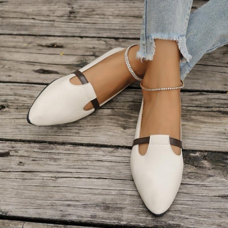 New spring and autumn pointed head low heel flat bottom soft surface soft sole casual versatile comfortable single shoes women