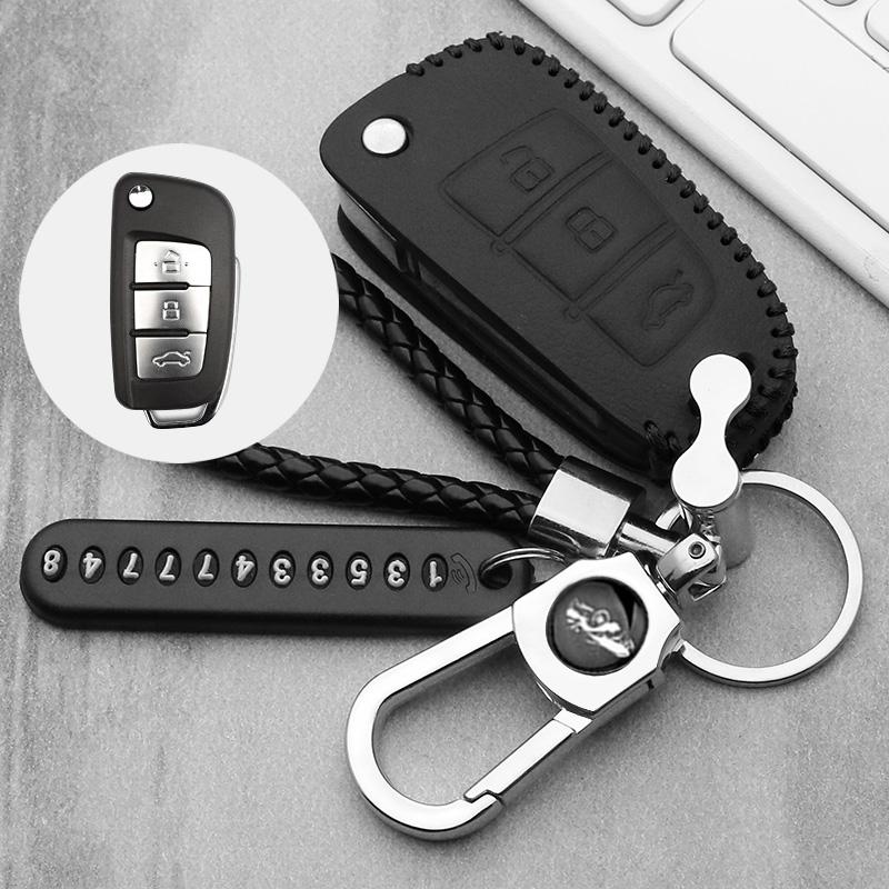 Leather car key case For Geely Atlas SUV Boyue borui Coolray Emgrand NL3 EX7 X7 EC7 GX7 EC715 RV EC718 GT GE SC6 GC9 key cover