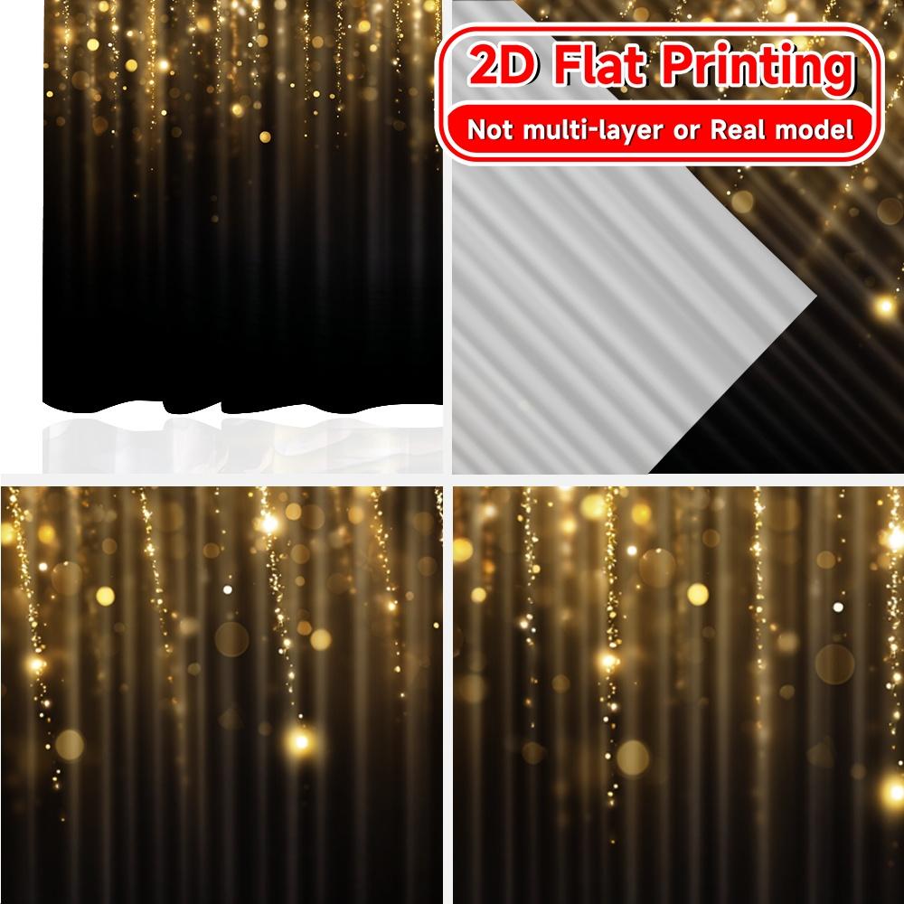 2D Flachdruck 2 Stück Goldener Neujahr Beliebte Kreative Vorhänge Garnvorhänge Art Deco Festlich Geeignet für Schlafzimmer