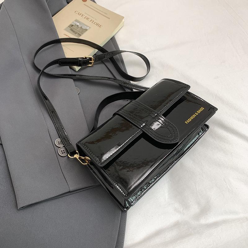 2026 Hot Sale Small Square Bags Burgundy Patent Leather Shoulder Bag With Top Handle Crossbody Purse For Women Party Daily Used