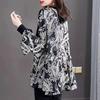 Autumn Long-sleeved Women's Tops Round Neck Printed Fashionable Middle-aged Plus Size Bottoming Shirts for Women