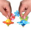 4 Pcs Colourful Flower Spinning Top for Kids Novelty Wooden Spinning Top Childern Gift
