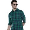 Men Slim Fit Checkered Full Sleeves Spread Collar Casual Shirt