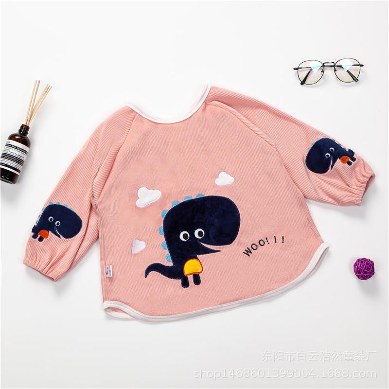 

Мультяшный детский плащ от грязи, кристальный вельвет, чистый, осенне-зимний, с длинным рукавом, детский, водонепроницаемый, против переодевания M-XL(100-120) светло-розовый