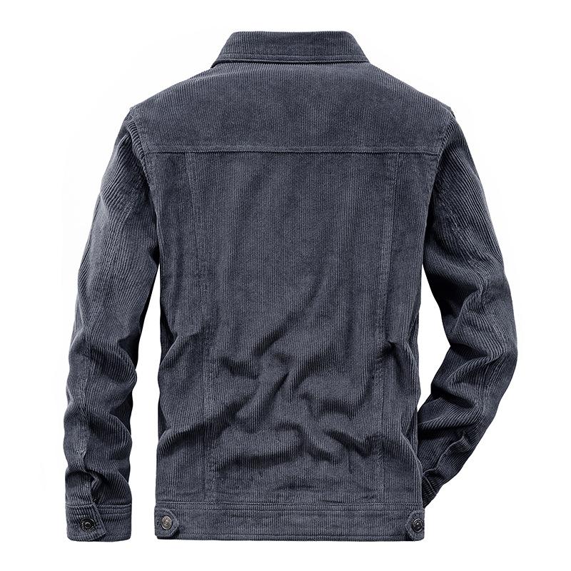 Men Spring Autumn Slim Vintage Style Corduroy Jacket Casual Zipper Long Sleeve Outwear