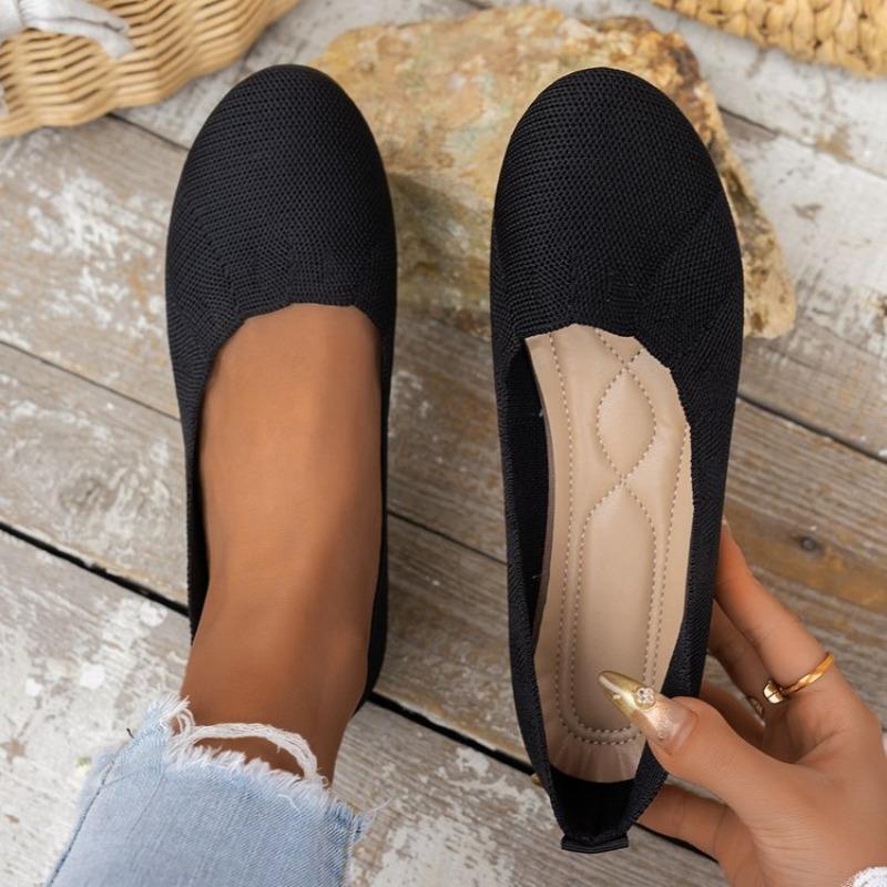 

Женские балетки с круглым носком, новые удобные балетки, повседневные слипоны, неглубокие лоферы, офисные, большого размера, дышащие сетчатые кроссовки для женщин 36 чёрный
