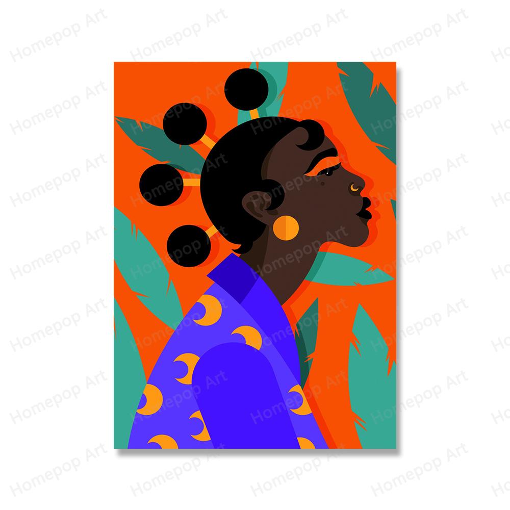 

Тропические растения, настенная живопись на холсте, постеры с животными и тиграми, черные женские принты, волшебные картины колдовства, домашний декор 21*30cm