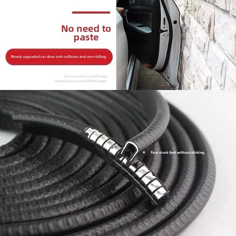 2/5M Car Door Anti Collision Strip with Steel Disc Bumper Trim Edge Scratch Protector Strip Sealing Guard Styling Car Decor